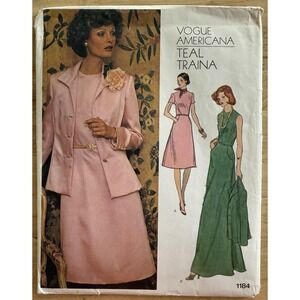 Vogue Americana Teal Traina Pattern 1184 Misses' Jacket & Dress Size 14 UC‎ FF